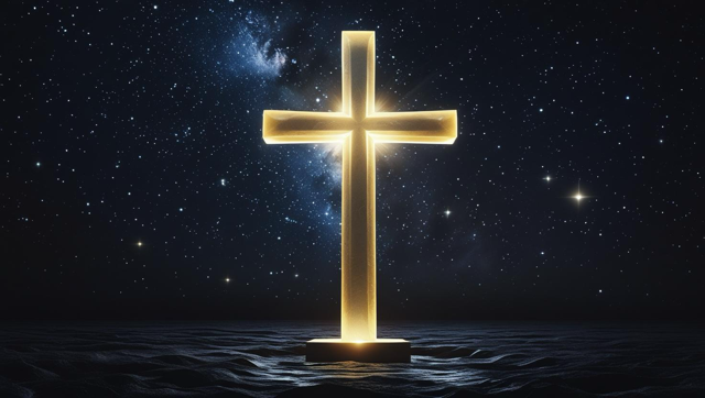 Croce luminosa nell’oscurità